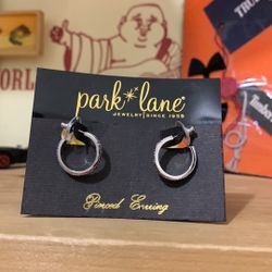 PARK LANE-women’s silver colored small loop PIERCED EARRINGS