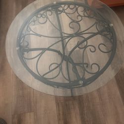 Glass And Iron Table