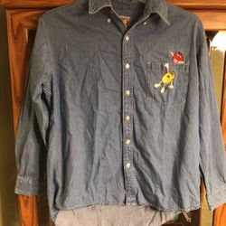 Mens Vintage Planet Mars Denim Shirt 