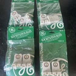 4 2paks of GE Sockets for Bi-pin Fluorescent Lamps