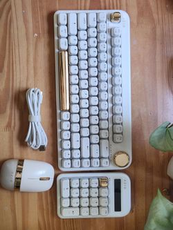 AZIO IZO White Blossom mechanical keyboard + Mouse + Numpad/Calculator - $65