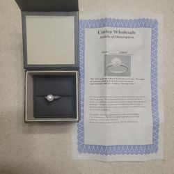 14 K White Gold Ring With Pearl.  Weight Is 3.5 Grams.  Brand New 
