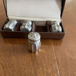 Pewter salt and pepper shakers