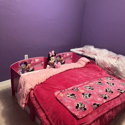 Two Toddler Beds W/ Mattress And Bedding W Bonus Toy Box