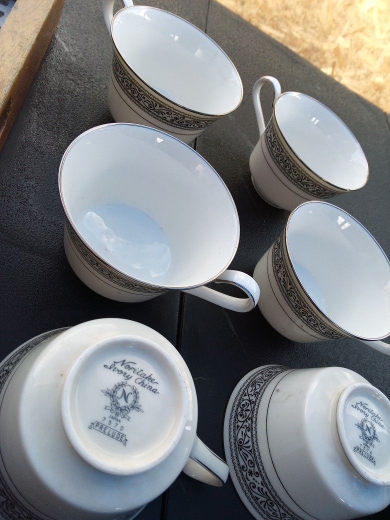 Noritake “Prelude” China Cups (Set of 6) – Vintage Collectible