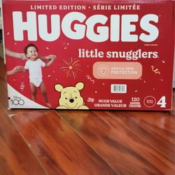 Size 4 Huggies Little Snugglers 120 Diapers 