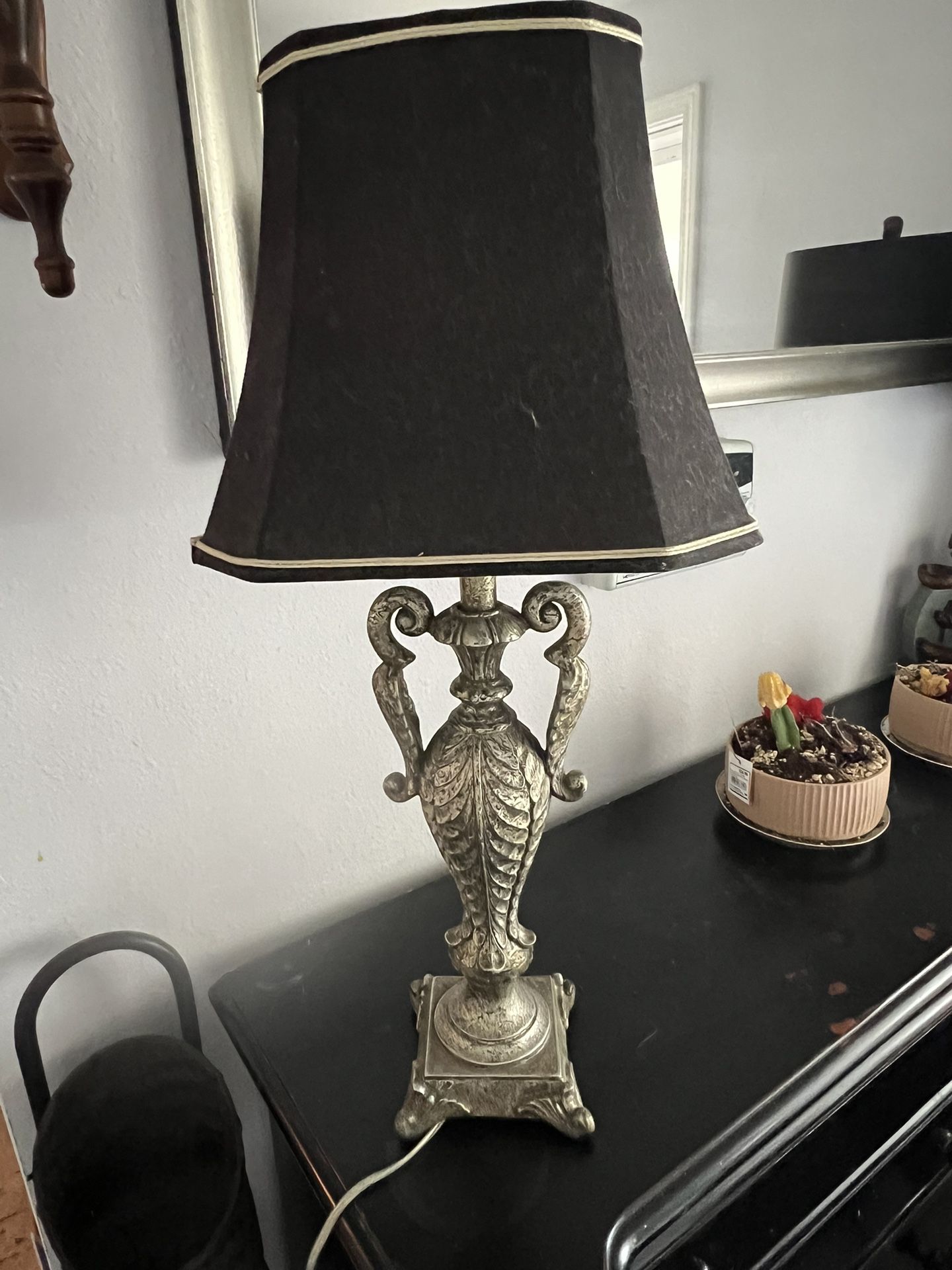 One Exquisite Gold With Spec Of Black Antique Table Lamp