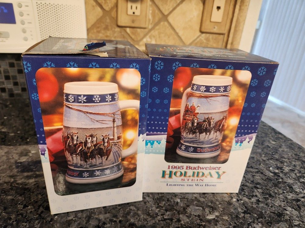 1995 Budweiser Stiens. Set Of 2, New In Box