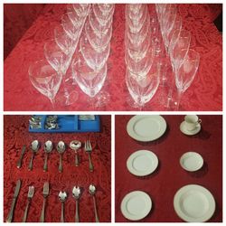 Full China/Crystal/Flatware Set for 8