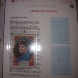 Jacqueline Kennedy Signed Word 