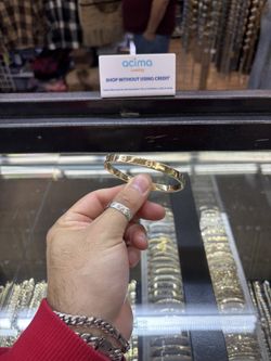 14k Love Bangle Solid Gold