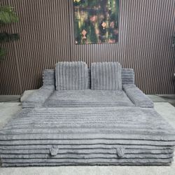 Thomasville Wills Fabric Oversize Chair and Storage Ottoman Ultra-Soft Corduroy Fabric