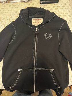 True Religion Black Zip-Up Hoodie