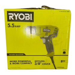 RYOBI 5.5-Amp Corded 3/8-inch Variable Speed Compact Drill/Driver with Bag