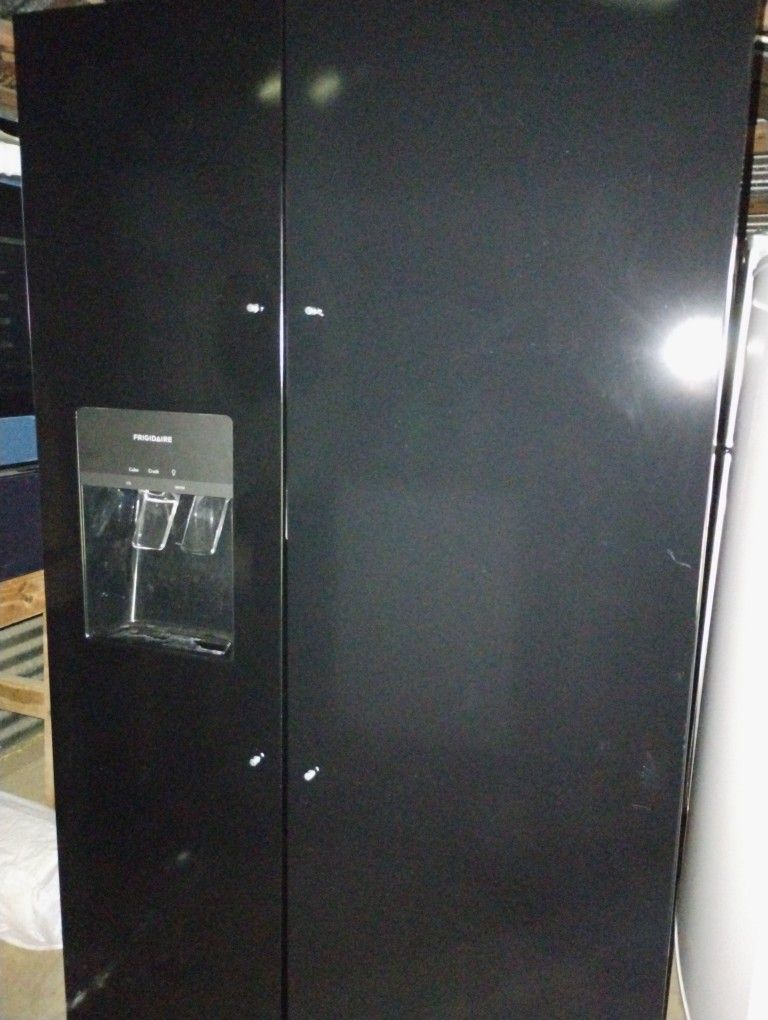 Black Frigidaire Side By Side Refrigerator _ Brand New Condition