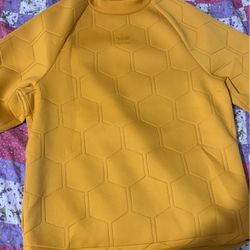 Adidas Large Honeycomb Print Yellow Sweater 