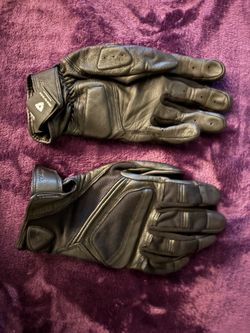 Motorcycle Black Leather Gloves