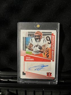 2025 Panini Donruss Chase Brown Signature Marks Auto Autograph #SM-CBN Bengals
