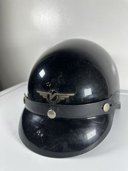 Vector DOT Half Motorcycle Helmet – Black – Cruiser Style