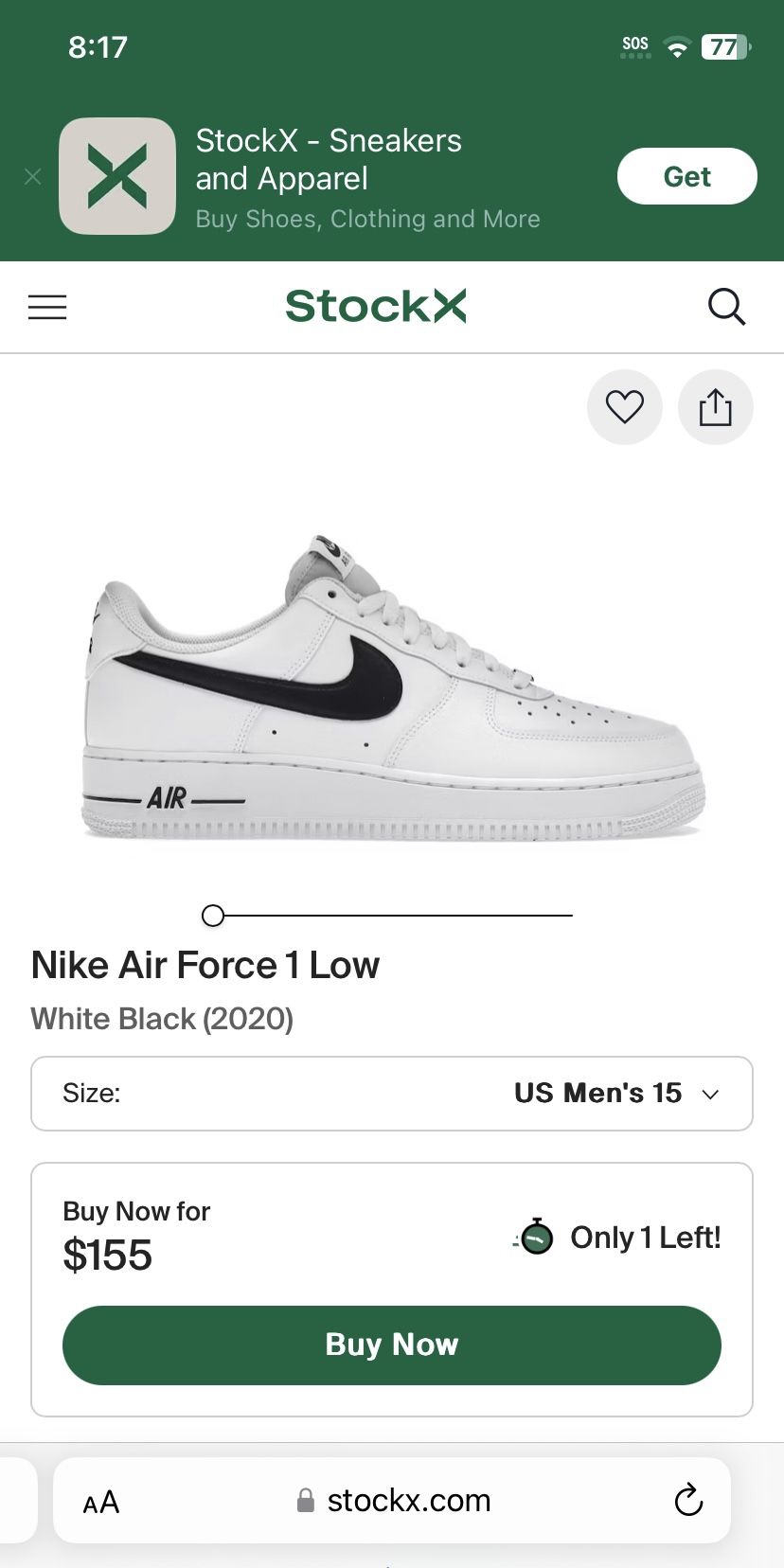 Size 9 Men’s Size $45