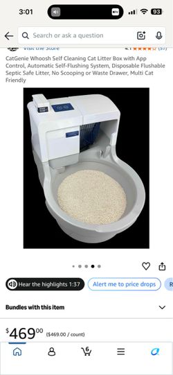 CatGenie Whoosh Self-Cleaning Cat Litter Box