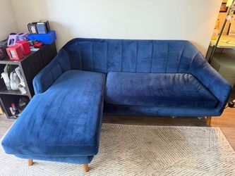 Brand new blue velvet couch