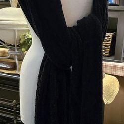 Scarf, Shawl, Throw...Black Knit. 93x30