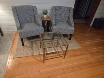 Vintage brass./ glass, end table, side table