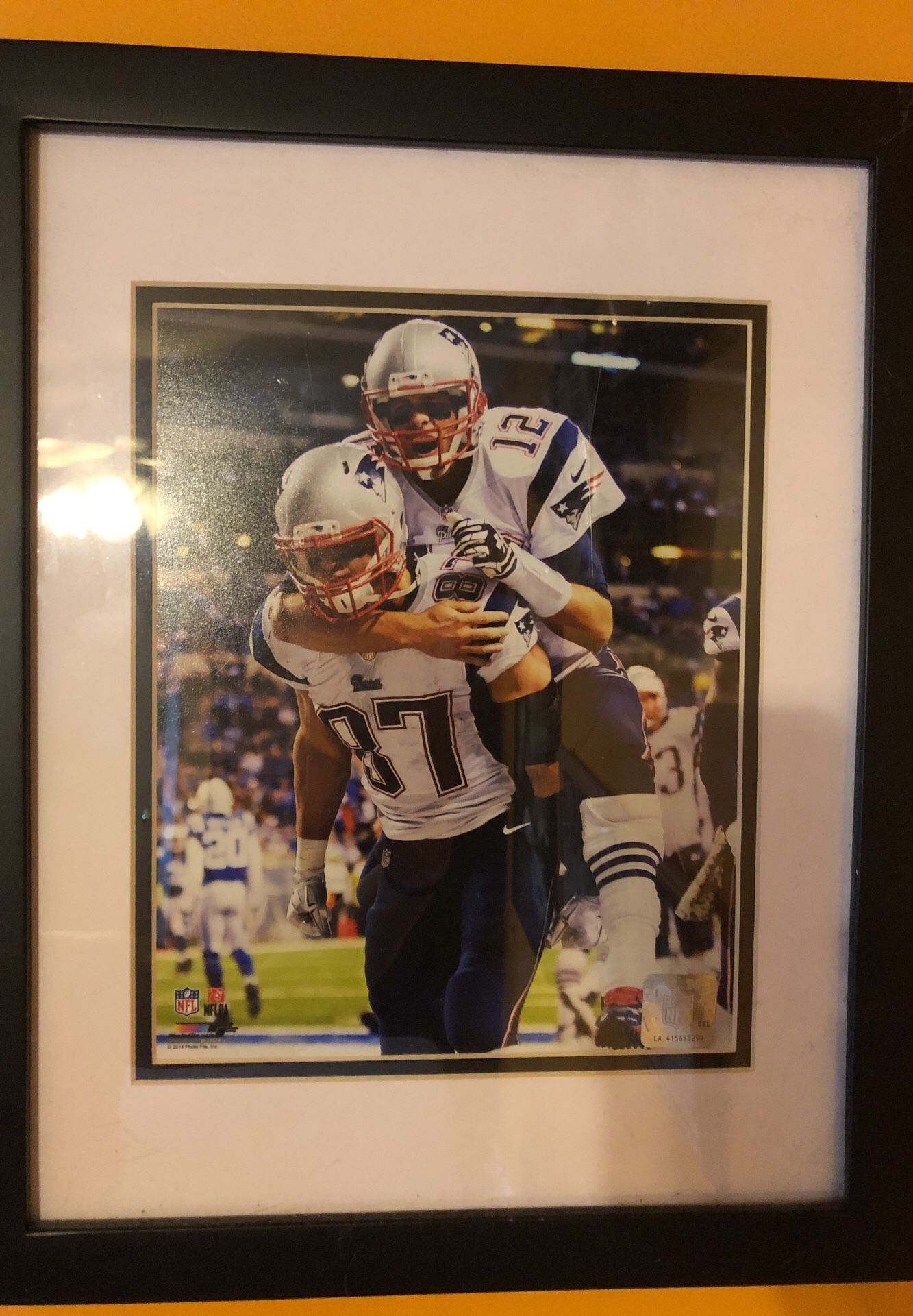 gronk and brady patriots framed picture