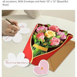 Pop-Up Flower Bouquet Greeting Card All Occasions - New 