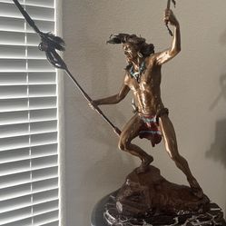 Native American “ Hunter “ Bronze Sculpture / Statue