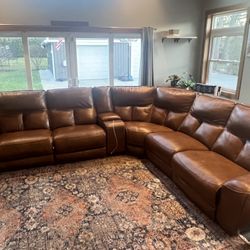 Leather sectional - 6pc, 110” X 104”