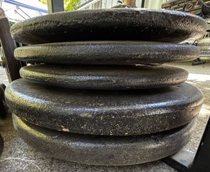 * RARE * Joe Weider Plates & BFCO MATCHING FULL DUMBELL AND PLATE SET