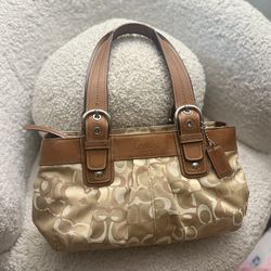 Coach Soho Pleated Signature Canvas Tote Bag Optic