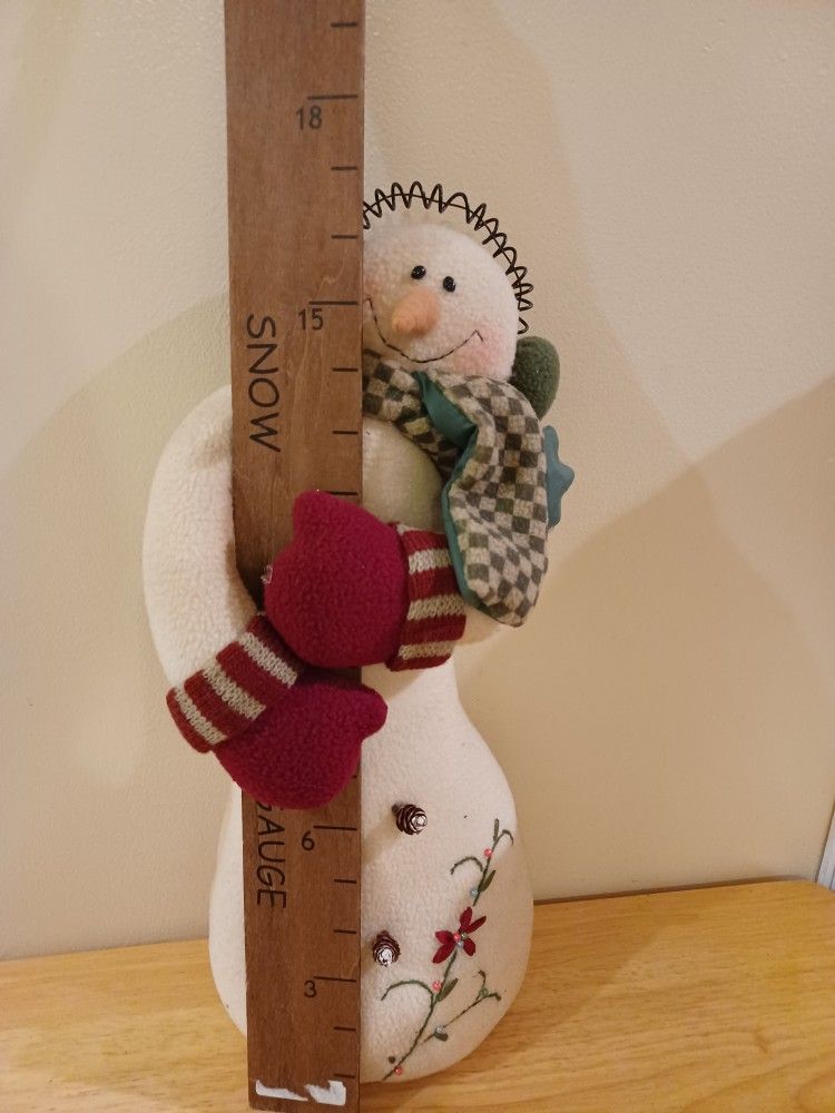 Vintage Snowman Plush Stand With Ruller