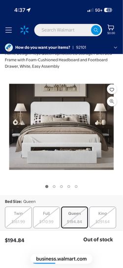New Queen bed with drawer