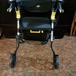 A+ New Medline Folding Rollator Walker With Seat,  And Storage For Sale $90.00! It works great. 