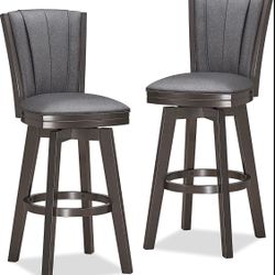DIVA 30" SWIVEL BAR STOOL (2 PER CARTON) GLITTER GRAY S393-BS-GRY