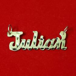 10kt Gold Julian Nameplate Pendant