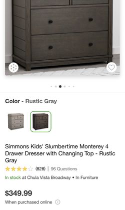 Simmons Kids' Slumbertime Monterey Drawer Dresser with Changing