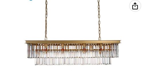 L39.4 W10.2 Gold Rectangle Modern Crystal Chandeliers Lighting Pendant Ceiling Lights Fixture Lamp for Dining Living Room