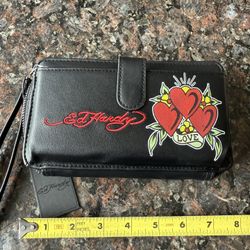 ED HARDY WALLET NEW ZIP AROUND WALLET