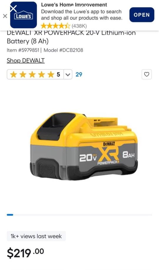 Dewalt 8ah Powerpack Xr 20v Batteries Brand New