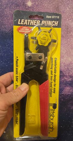 PITTSBURGH Heavy Duty Leather Revolving EASY Hole Punch Tool - open box