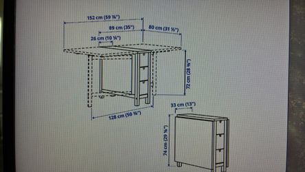 Ikea Norden Gatleg Table White