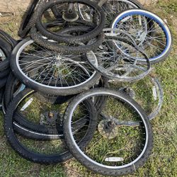 More than 60 pieces wheel and tires.. size bikes from 16” to 29” and 700c-SELLING WHOLE.
