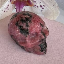 Natural Rhodonite Skull 