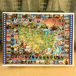 Historical Learning Puzzle  “United States PRESIDENTS” 1000 PIECE JIGSAW PUZZLE/U.S. History Educational Tool (Made In 1999)