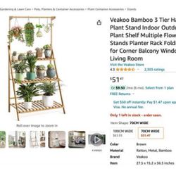 Bamboo Plant Stand 