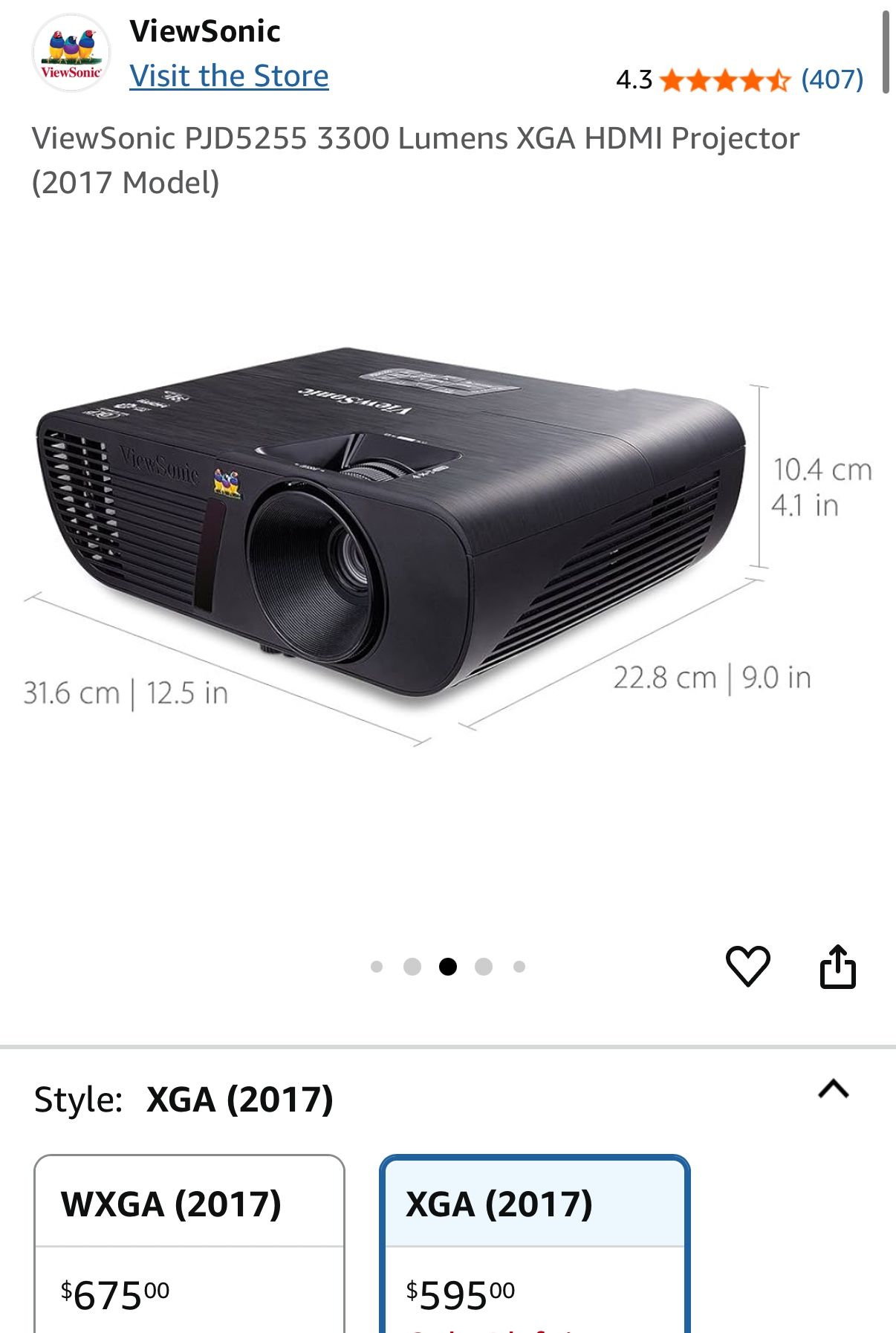 ViewSonic PJD5255 XGA HDMI Projector